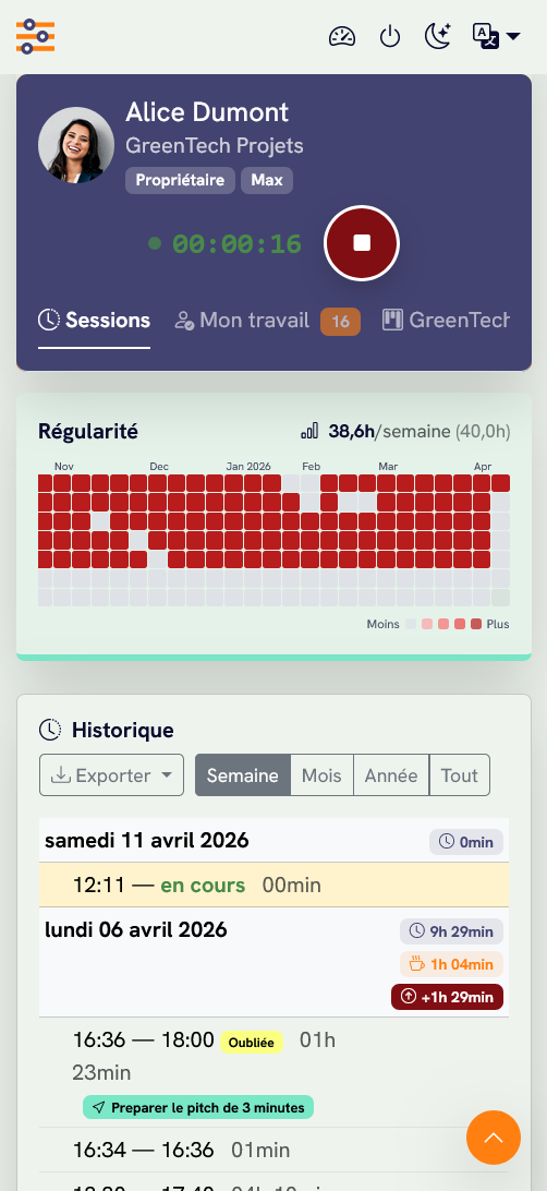 workloadr — vue mobile